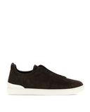 Sneakers Zegna, Low Top, Triple Stitch, Dark Brown