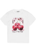 Tricou GANNI, Cherry Print, White