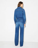 Salopeta ELISABETTA FRANCHI, Denim jumpsuit with jewel padlock