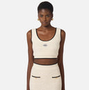 Bustiera ELISABETTA FRANCHI, Top in bouclé chenille fabric with contrasting details