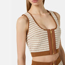 Top ELISABETTA FRANCHI, Chenille top with waffle stitch