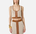Top ELISABETTA FRANCHI, Chenille top with waffle stitch