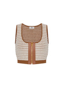 Top ELISABETTA FRANCHI, Chenille top with waffle stitch