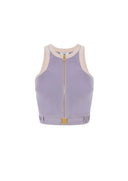 Top ELISABETTA FRANCHI, Knit fabric top with shiny viscose bands, Mov