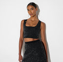 Top ELISABETTA FRANCHI, Cu paiete atasate, Negru