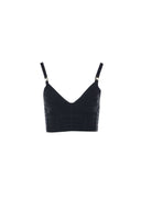 Top ELISABETTA FRANCHI, 3D knit fabric, Negru