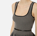 Top ELISABETTA FRANCHI, Two-colour top in knit fabric, Negru