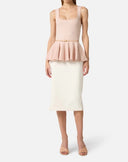 Top ELISABETTA FRANCHI, Two-colour top in knit fabric