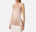 Top ELISABETTA FRANCHI, Two-colour top in knit fabric