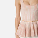Top ELISABETTA FRANCHI, Two-colour top in knit fabric