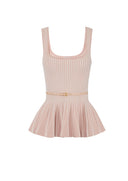 Top ELISABETTA FRANCHI, Two-colour top in knit fabric