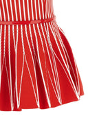Top ELISABETTA FRANCHI, Two-colour top in knit fabric, Rosu