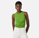 Top ELISABETTA FRANCHI, Jersey top with jewel detail, Verde