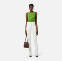 Top ELISABETTA FRANCHI, Jersey top with jewel detail, Verde