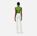 Top ELISABETTA FRANCHI, Jersey top with jewel detail, Verde