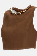 Top ELISABETTA FRANCHI, Linen-blend top with jewel chain, Maro