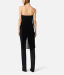 Top ELISABETTA FRANCHI, Tulle bustier top with fringes