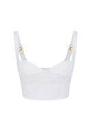 Top ELISABETTA FRANCHI, Technical fabric top, White