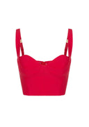 Top ELISABETTA FRANCHI, Technical fabric top, Red