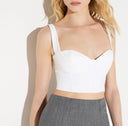 Top ELISABETTA FRANCHI, Technical fabric top, White