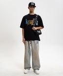 Tricou AMIRI, Blue T-shirt with a logo, Black