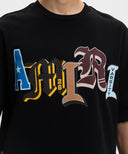 Tricou AMIRI, Blue T-shirt with a logo, Black