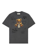 Tricou DOMREBEL, Treats Faded T-shirt in Cotton, Faded Black