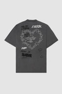 Tricou DOMREBEL, Treats Faded T-shirt in Cotton, Faded Black