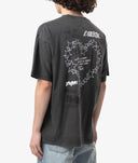 Tricou DOMREBEL, Treats Faded T-shirt in Cotton, Faded Black