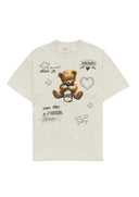 Tricou DOMREBEL, Treats Faded T-shirt in Cotton, GREIGE