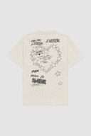 Tricou DOMREBEL, Treats Faded T-shirt in Cotton, GREIGE