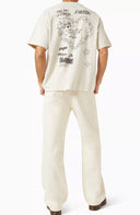 Tricou DOMREBEL, Treats Faded T-shirt in Cotton, GREIGE