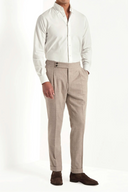 Pantaloni PINI PARMA, Beige flannel Soragna trousers