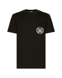TRICOU DOLCE & GABBANA, White Logo Embroidered, Black