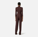 Salopeta ELISABETTA FRANCHI, lightweight crêpe fabric with two-colour cut-outs, Merlot