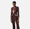 Salopeta ELISABETTA FRANCHI, lightweight crêpe fabric with two-colour cut-outs, Merlot