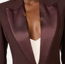 Salopeta ELISABETTA FRANCHI, lightweight crêpe fabric with two-colour cut-outs, Merlot
