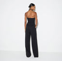 Salopeta ELISABETTA FRANCHI, Jumpsuit in gabardine fabric with jewel cups