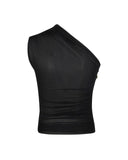 Top ELISABETTA FRANCHI, one-shoulder zip top