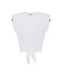 Top ELISABETTA FRANCHI, Knot T-shirt, Alb