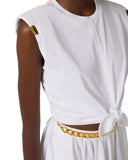 Top ELISABETTA FRANCHI, Knot T-shirt, Alb