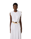 Top ELISABETTA FRANCHI, Knot T-shirt, Alb