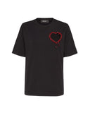 Tricou DSQUARED2, Heart Insert, Easy Fit, Black