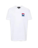 Tricou DSQUARED2, Logo Insert Leaf, White, Slim Fit