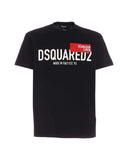Tricou Dsquared2, Imprimeu Dean and Dan Caten, Negru