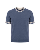 Tricou LBM, Maglia manica corta in lino e cotone blue