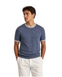 Tricou LBM, Maglia manica corta in lino e cotone blue