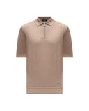 Tricou STEFANO RICCI, Polo Design, Monogram Insert, Silk, Beige