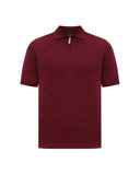 Tricou STEFANO RICCI, Polo Design, Monogram Insert, Silk, Burgundy