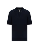 Tricou STEFANO RICCI, Polo Design, Monogram Insert, Silk, Navy Blue